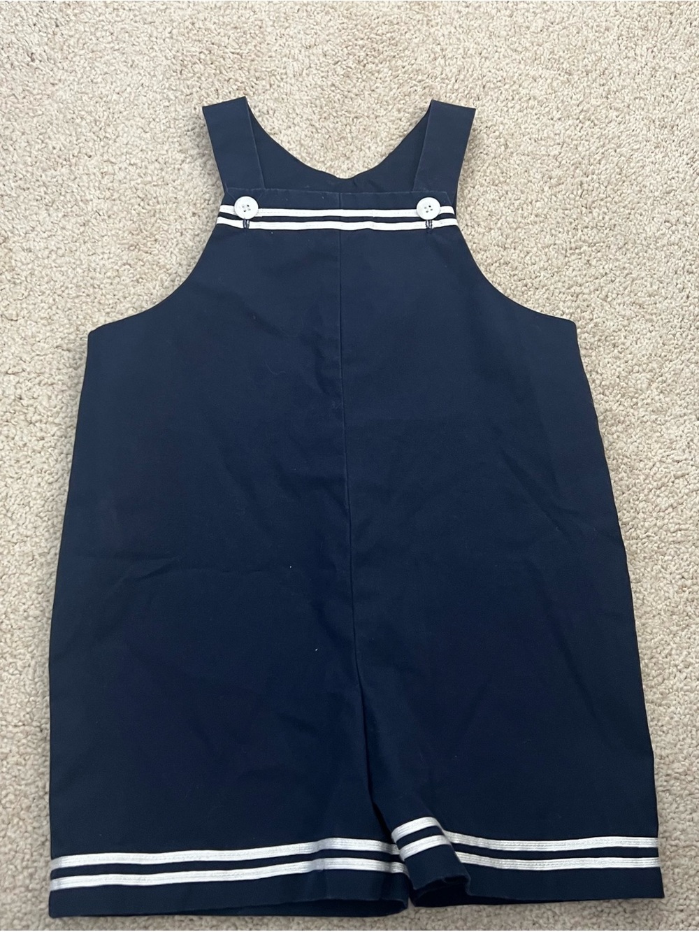 Good Lad Navy Sailor-Trim Kids Shorts Romper.  3T